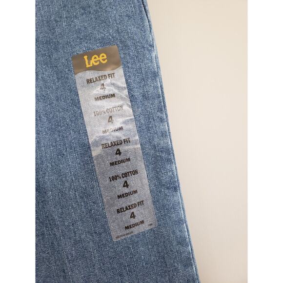 NEW Lee Relaxed Fit‎ Straight Leg At the Waist Size 4 Medium Blue 100% Cotton - Picture 4 of 6